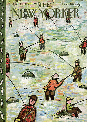 Fishing Scene on The New Yorker Cover Wall Art