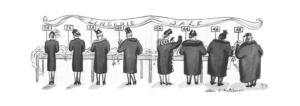 Underwear Drawing - New Yorker April 27th, 1940 by Helen E Hokinson