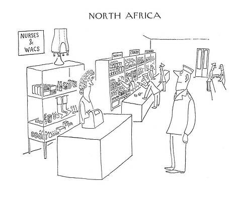 Combat Drawing - New Yorker April 29th, 1944 by Saul Steinberg