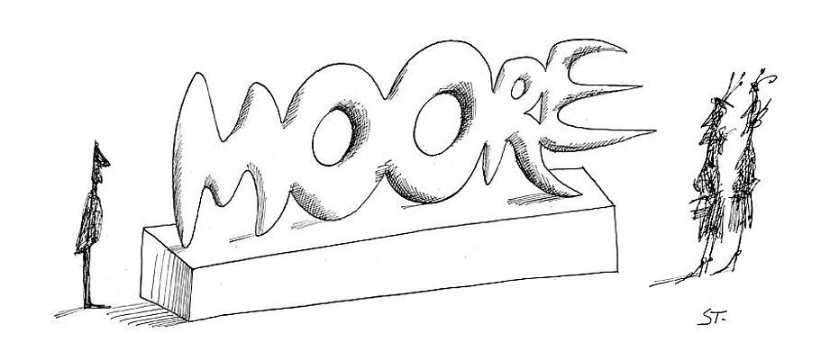 Round Drawing - New Yorker April 2nd, 1966 by Saul Steinberg