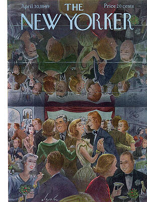 Elegant 1940s Cocktail Party Scene Painting