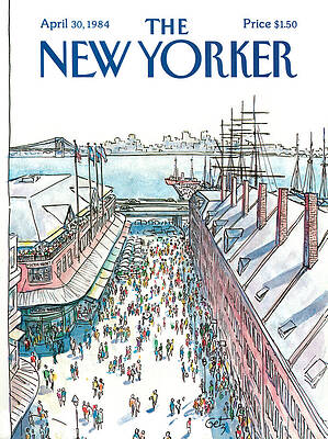 Bustling Street Along the Waterfront Wall Art