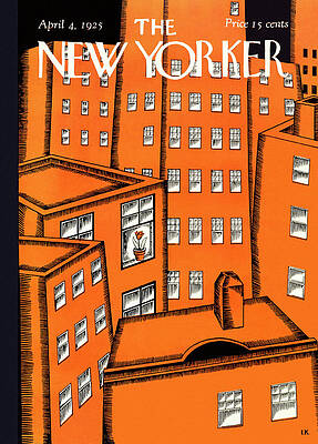 Orange Cityscape with Flowers Wall Art