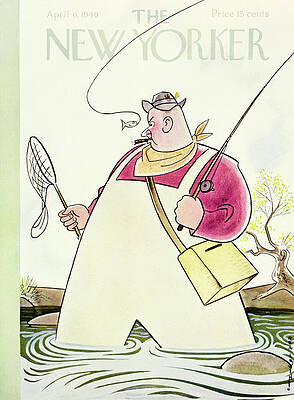 Fishing Adventure with Oversized Waders Painting