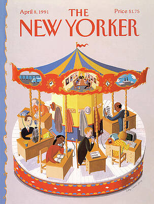 Kathy Osborn Wall Art featuring the painting New Yorker April 8th, 1991 by Kathy Osborn