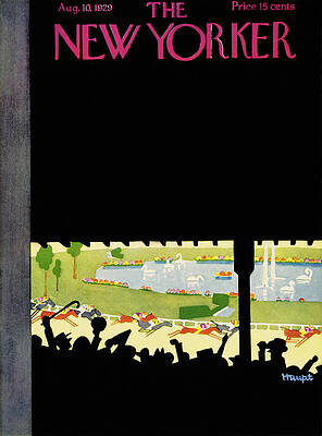 Silhouette Crowd at Poolside Viewing Wall Art