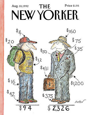 Money Painting - New Yorker August 10th, 1992 by Edward Koren