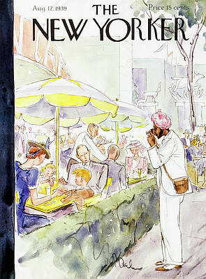 Vintage Cafe Scene with Photographer Painting