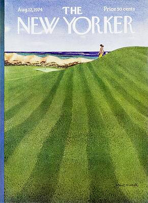 Green Golf Course Overlooking the Ocean Wall Art