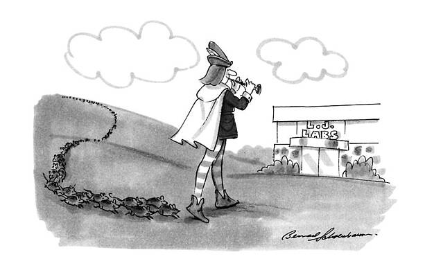 Lab Wall Art featuring the drawing New Yorker August 13th, 1990 by Bernard Schoenbaum