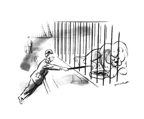 Meat Drawing - New Yorker August 14th, 1943 by Leonard Dove