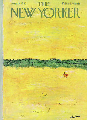 Solitary Boat on a Golden Lake Wall Art