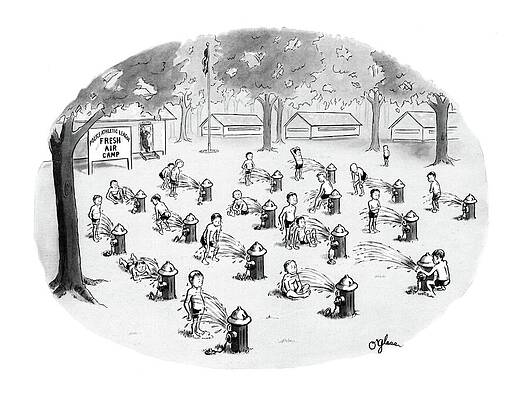 Setting Drawing - New Yorker August 17th, 1968 by C.E. O'Glass