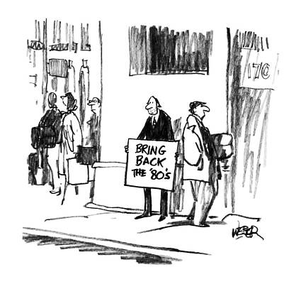 Clock Drawing - New Yorker August 20th, 1990 by Robert Weber