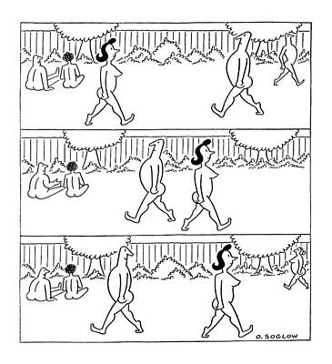 Naked Drawing - New Yorker August 21st, 1954 by Otto Soglow