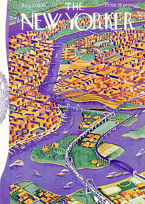 Colorful Aerial View of New York City Wall Art