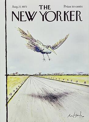 Flying Painting - New Yorker August 27th 1973 by Ronald Searle