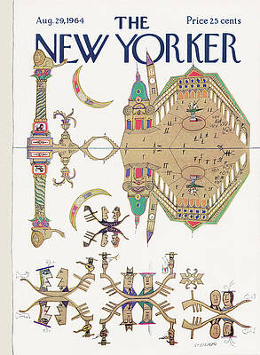 Venice Painting - New Yorker August 29th, 1964 by Saul Steinberg