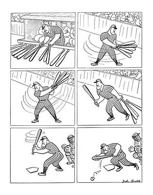 Bat Wall Art featuring the drawing New Yorker August 30th, 1941 by John Groth