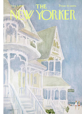 Historic Seaside Architecture on Magazine Cover Wall Art