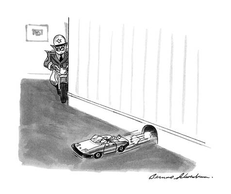 Drive Wall Art featuring the drawing New Yorker August 5th, 1991 by Bernard Schoenbaum