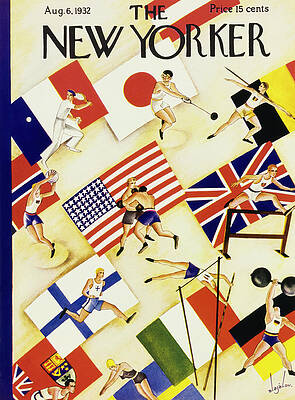 Athletic Events and National Flags Painting