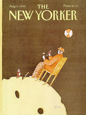 Man Relaxing on the Moon Surface Wall Art