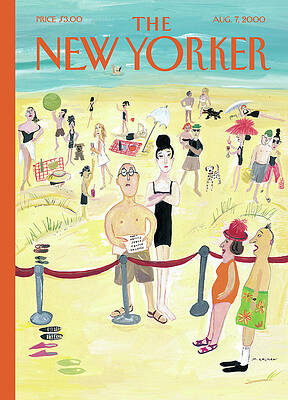 Crowded Beach Scene Wall Art