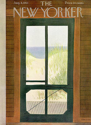 Coastal View Through a Screen Door Wall Art