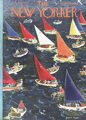 Colorful Sailboats on Choppy Water Wall Art