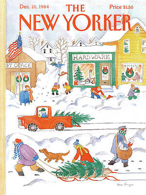 Festive Winter Street Scene Wall Art