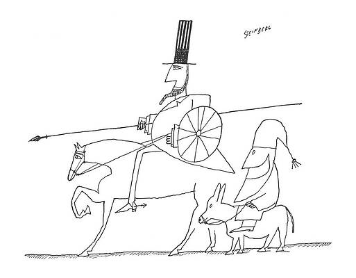 Spanish Drawing - New Yorker December 12th, 1959 by Saul Steinberg