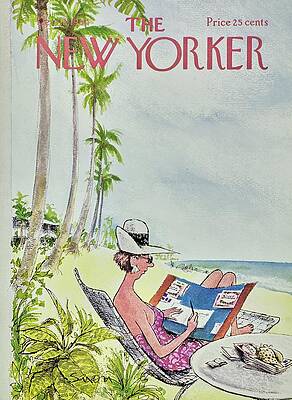 Woman Reading On Sunny Beach Wall Art