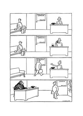 Monkey Drawing - New Yorker December 13th, 1941 by Otto Soglow