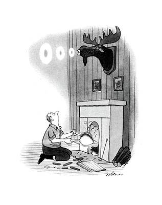 Moose Head with Echoing O Wall Art