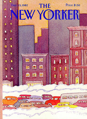 Winter Traffic Jam in the City Wall Art