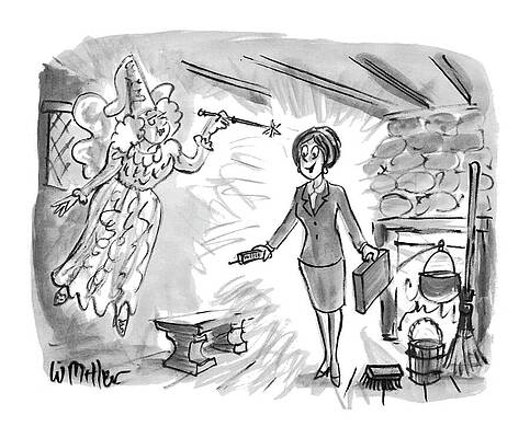 Fairy Godmother and Businesswoman Drawing