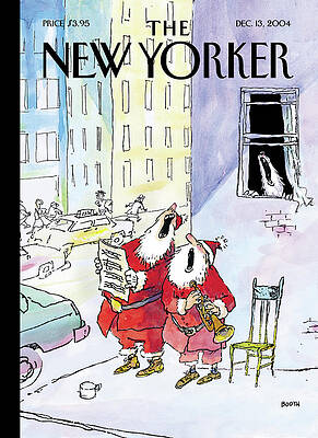 Singing Santas on the Street Wall Art