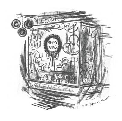 Jewish Wall Art featuring the drawing New Yorker December 14th, 1940 by Leonard Dove