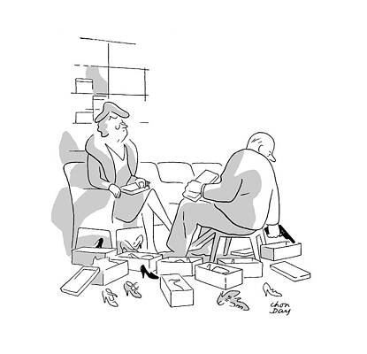 Shoe Shopping Dilemma Drawing