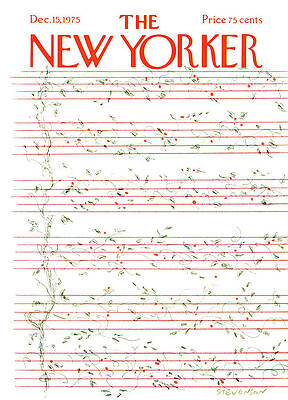 New Yorker Cover with Musical Notes Painting