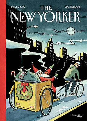 Santa on a Bicycle Ride Wall Art