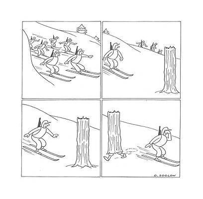 Ski Drawing - New Yorker December 19th, 1942 by Otto Soglow