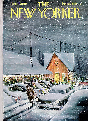 Snowy Evening at the Shopping Plaza Wall Art