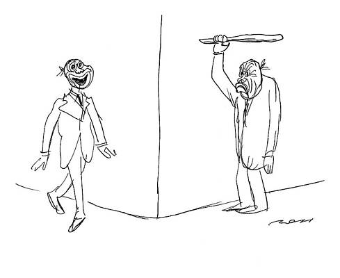 Bat Wall Art featuring the drawing New Yorker December 1st, 1997 by Al Ross