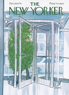 Man Stuck in Revolving Door Wall Art