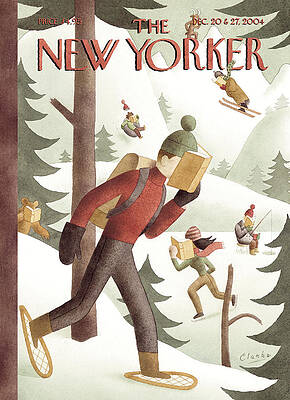 Reading in Winter Wonderland Painting