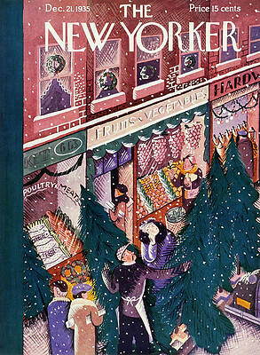 Holiday Shopping Scene in 1930s New York Wall Art