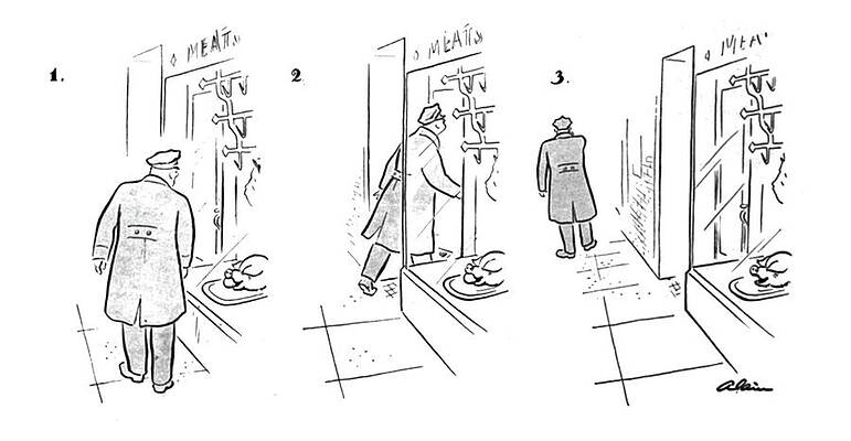 Pig Drawing - New Yorker December 23rd, 1944 by  Alain