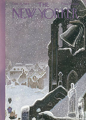 Snowy Evening in a Quiet Town Painting